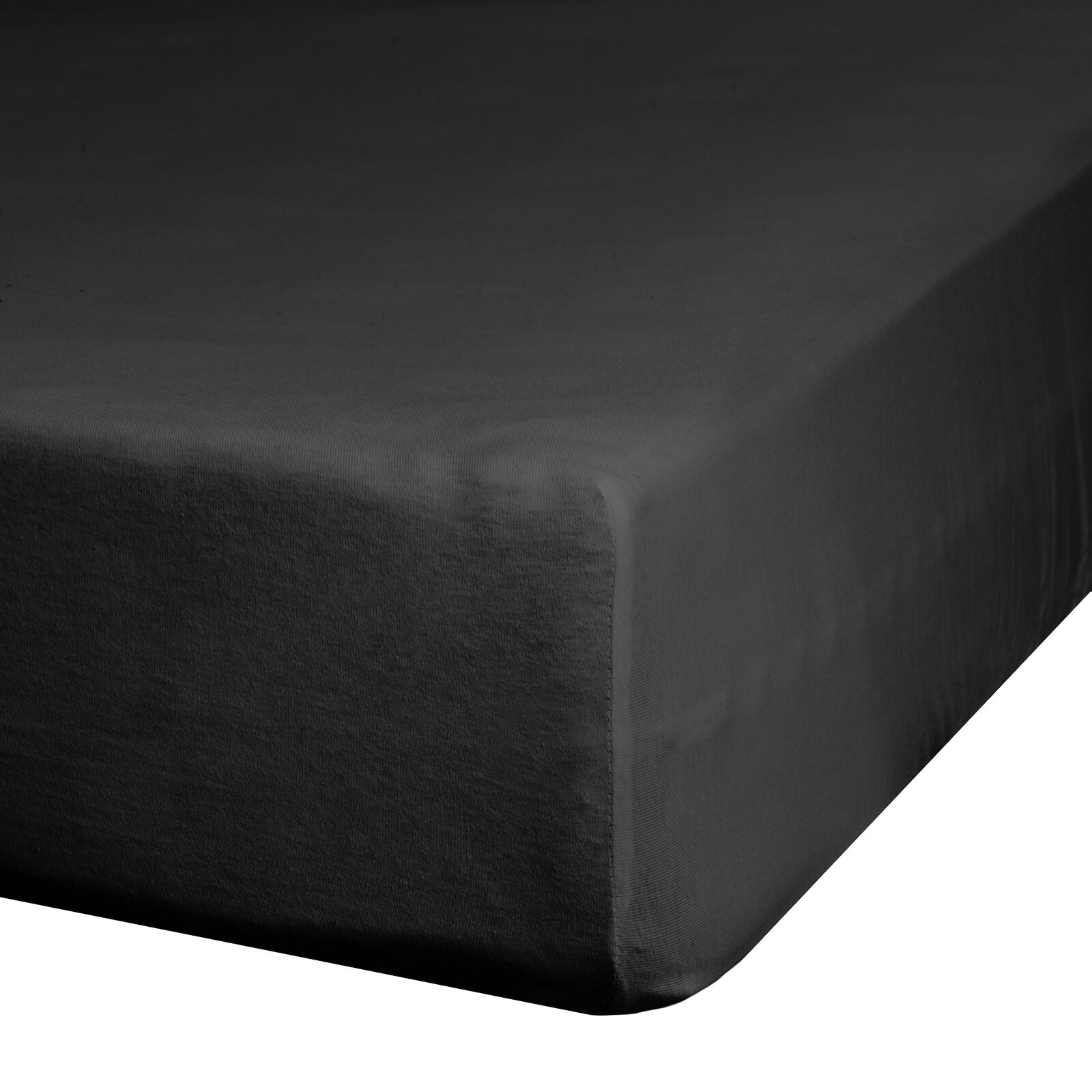 Plachta na posteľ zo saténovej bavlny s gumičkou - Nova/Diva, čierna 220 x 200 cm